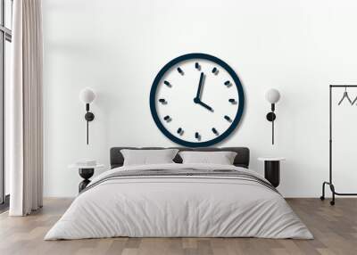 New aqua dark 3d clock icons,clock animation,2 hours clock icon Wall mural