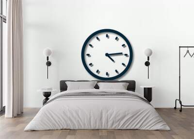 New aqua dark 3d clock icons,clock animation,2 hours clock icon Wall mural