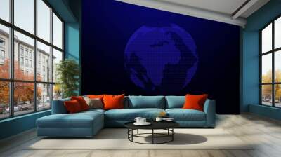 New blue color 3d earth background image,planet image Wall mural