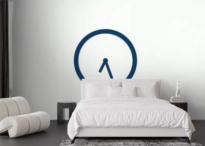 New circle aqua dark clock icon without trick,Counting down clock icon Wall mural