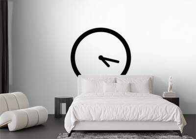 New circle counting down clock icon on white background,Clock icon without trick Wall mural