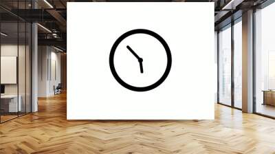 New circle counting down clock icon on white background,Clock icon without trick Wall mural