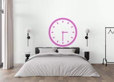 New pink light clock isolated on white background,Counting down clock animation Wall mural