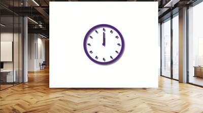 New purple dark 3d clock icon,Amazing clock animation icon,counting down clock icon Wall mural