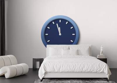 New white background clock icon,blue dark clock icon,3d clock icon Wall mural