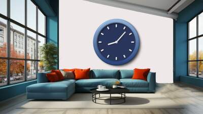 New white background clock icon,blue dark clock icon,3d clock icon Wall mural