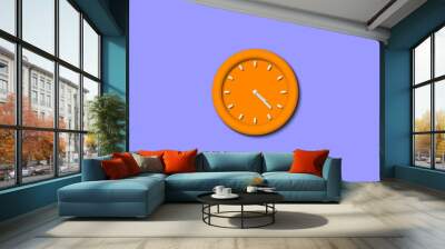 Wall clock isolated on purple background,12 hours 3d wall clock isolated
 Wall mural