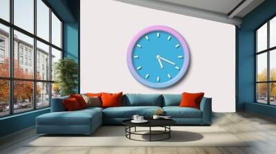 White background 3d clock icon,Clock icon,Clock countdown icon,clock Wall mural