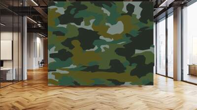 Full seamless camouflage texture skin pattern vector for military textile. Usable for Jacket Pants Shirt and Shorts. Dirty army camo masking design for hunting fabric print and wallpaper.  Wall mural