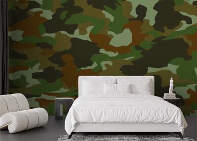 Full seamless military camouflage dark texture skin pattern vector for textile. Usable for Jacket Pants Shirt and Shorts. Dirty army camo masking design for hunting fabric print and wallpaper. Wall mural