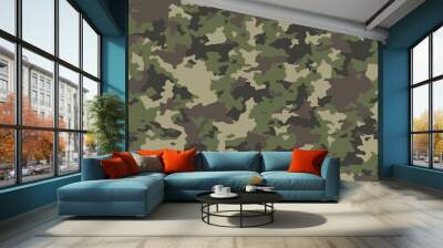 Full seamless military camouflage skin pattern vector for decor and textile. Army masking design for hunting textile fabric printing and wallpaper. Design for fashion and home design. Wall mural