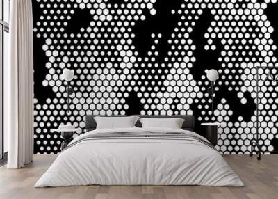 Full seamless modern halftone lines camouflage pattern for decor and textile. Camo design for textile fabric printing and wallpaper. Army model design for trend fashion. Wall mural