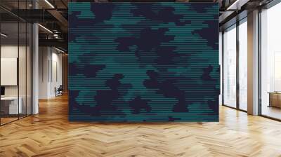 Full seamless modern halftone lines camouflage pattern for decor and textile. Camo design for textile fabric printing and wallpaper. Army model design for trend fashion. Wall mural