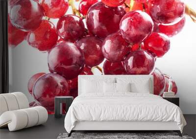 Red grape with water drops, closeup background Wall mural