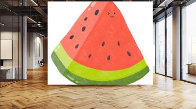 cute watermelon kawaii cartoon fruit Wall mural