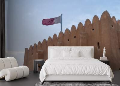 historical old Fort Zubarah (Al Zubara) in North East of Qatar Wall mural