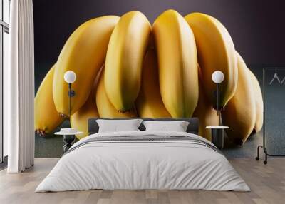 Bunch of ripe yellow bananas. Wall mural