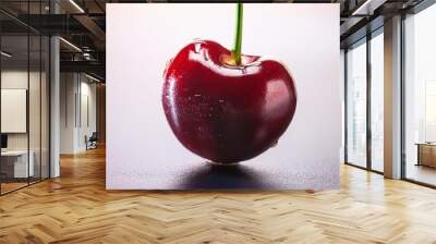 Close-up of a single cherry. Wall mural