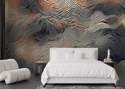 Japanese background with line wave pattern vector. Abstract template with geometric pattern Wall mural