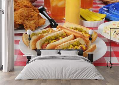 Grilled hot dogs Wall mural