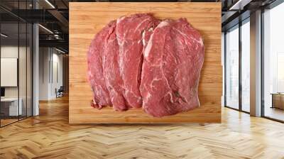 Thin sliced beef steaks Wall mural