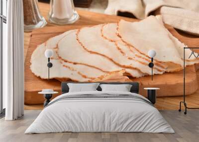 Thin sliced roasted turkey Wall mural