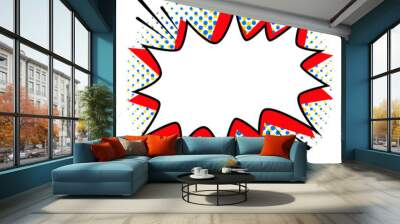 Pop art styled speech bubble template for your design. Comics pop-art style empty bang shape on a multi color halftone. Wall mural