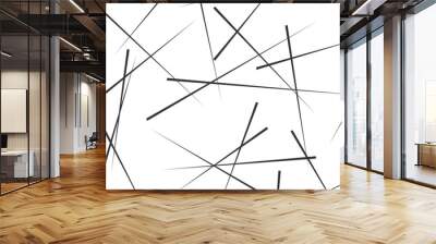 Chaotic abstract lines abstract geometric pattern background. Vector black diagonal crossed lines for modern contemporary art backdrop white design template amazing diagonal black background texture w Wall mural