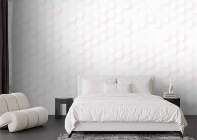 Design with light and shadow, white paper patterns geometric background. On a white sheet of geometric hexagonal figures in the form of honeycombs. Texture or background Wall mural