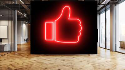 Glowing neon line Hand like icon Wall mural