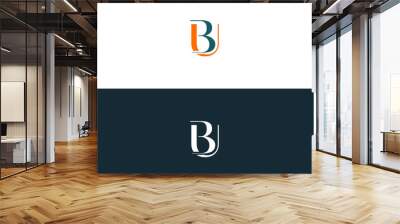 Initial BU, UB Letter logo vector template design. Linked Letter BU, UB Logo design. Wall mural