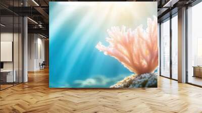 An underwater sun creature, a tropical reef barrier coral, an aquatic diverse species, marine sea fish. Wall mural