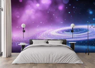 Black background with cosmic swirl material wallpaper. Wall mural