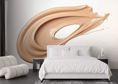 Liquid foundation splash element, fluid cosmetic cream 3d rendering. Wall mural