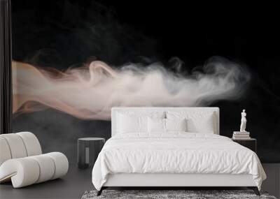 white smoke on a black background Wall mural