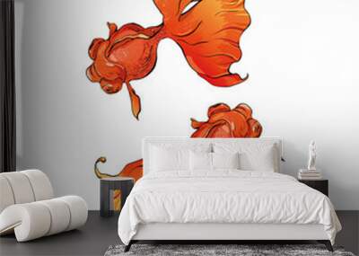 Two gold fishes. Wall mural