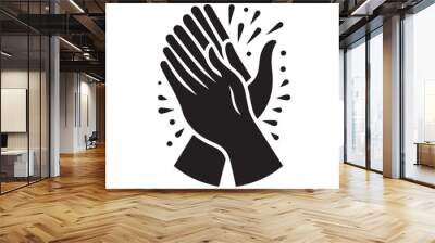 Applause set clapping hands icon set vector illustration Wall mural