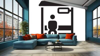 Bus stop icon vector illustration Wall mural