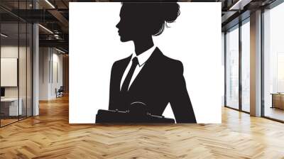 business woman black silhouette vector illustration  Wall mural