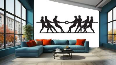 tug of war silhouette vector illustration Wall mural