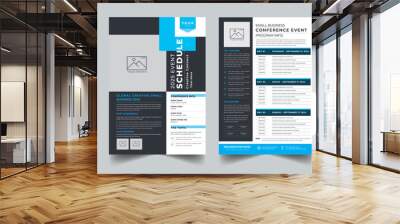 Event Schedule design template Layout with unique 2 style design concept page Wall mural