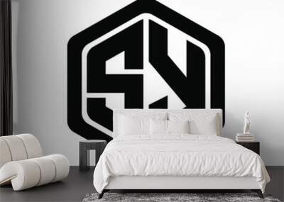 SY letter logo design emblem vector icon, emblem with white background	 Wall mural