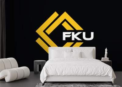 FKU letter design for logo and icon.FKU typography for technology, business and real estate brand.FKU monogram logo. Wall mural