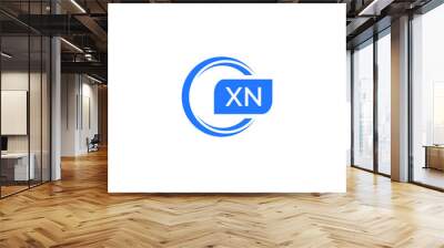 XN 2 letter design for logo and icon.XN monogram logo.vector illustration with black background. Wall mural