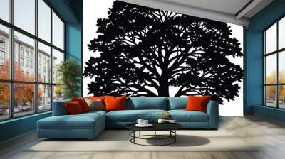 silhouette of a tree Wall mural