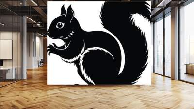 squirrel vector silhouette Wall mural