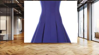 Little blue dress with rhinestones isolated on white Wall mural