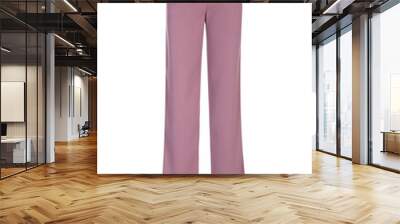 Pink women's classic pants isolated on white background Wall mural