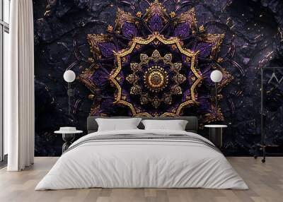 Dark and Golden Mandala Wall mural