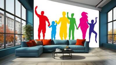 COUPLES ET ENFANTS Wall mural